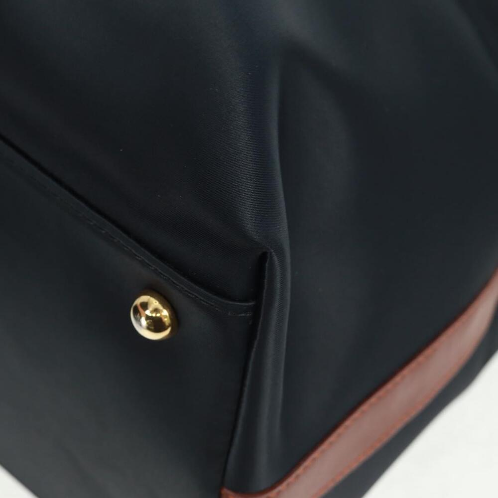 SAINT LAURENT Boston Bag Nylon Leather Navy Gold Auth bs31763 - Picture 14 of 16